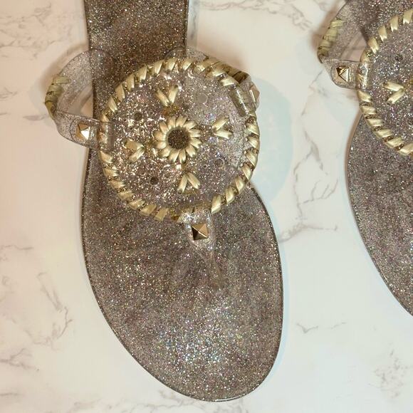 Jack Rodgers Sparkle Georgica Jelly Sandal in Multi-Color and Gold SZ 8 $79 - Picture 8 of 11